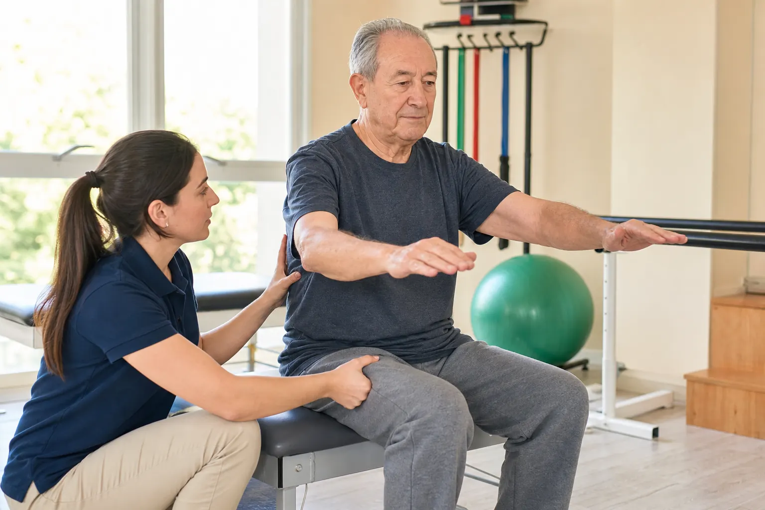 Ruhige Therapieeinheit mit Fokus auf Mobilisation und Alltagsfähigkeit